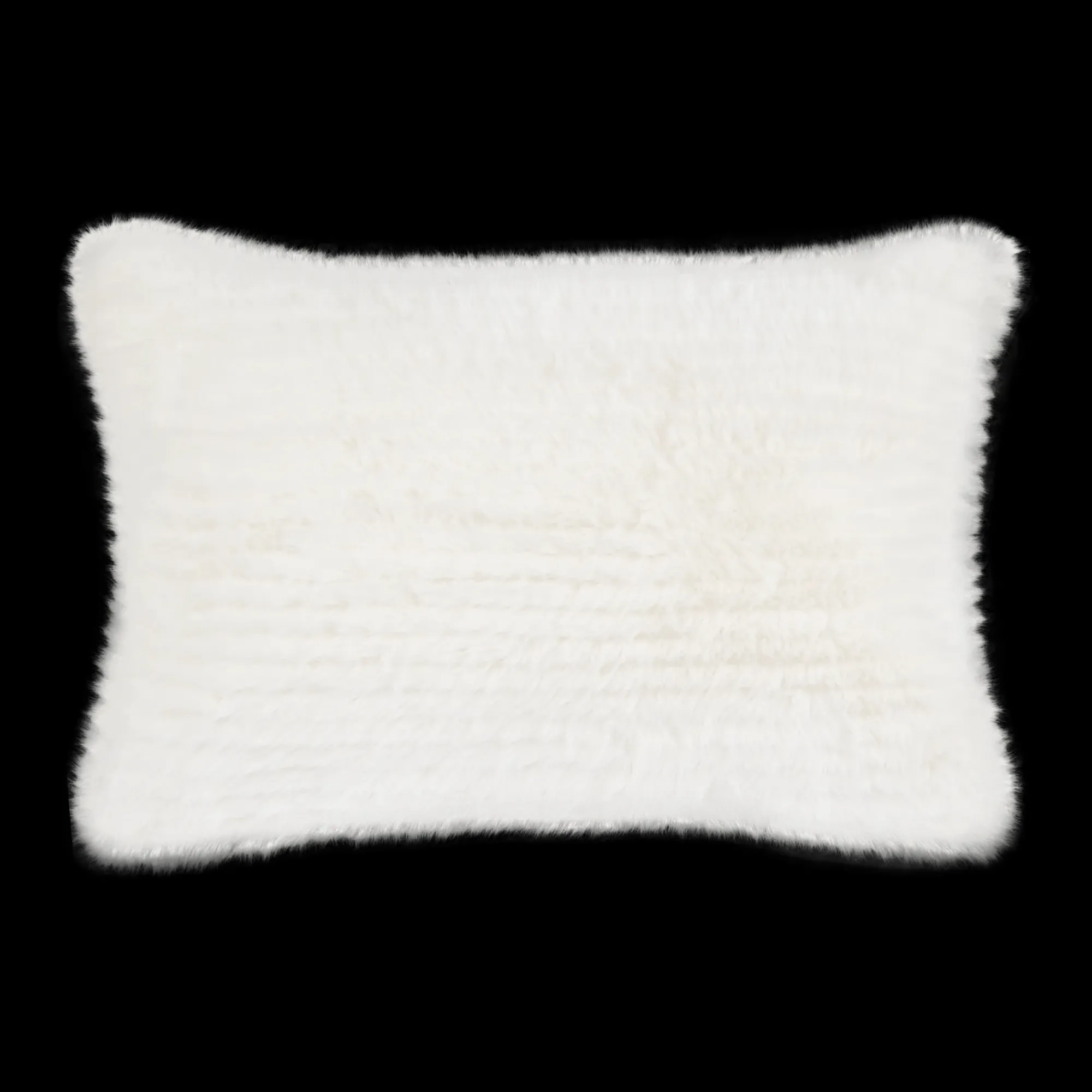 Bouclair Off White Maddox Faux Fur Decorative Lumbar Pillow