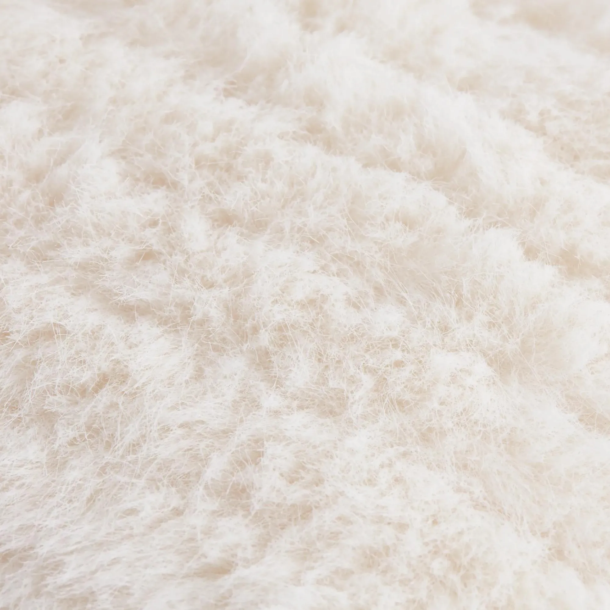 Bouclair Off White Maddox Faux Fur Decorative Lumbar Pillow