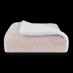Hot Bouclair Pink Faux Fur Throw