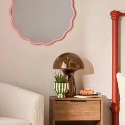 Online Bouclair Pink Scalloped Mirror