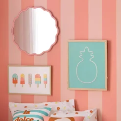 Online Bouclair Pink Scalloped Mirror