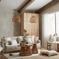 Online Bouclair Rattan Natural Ceiling Lamp