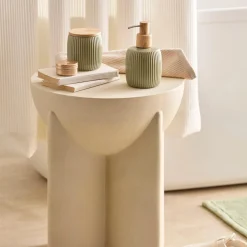 New Bouclair Ribbed Ceramic Cotton Jar