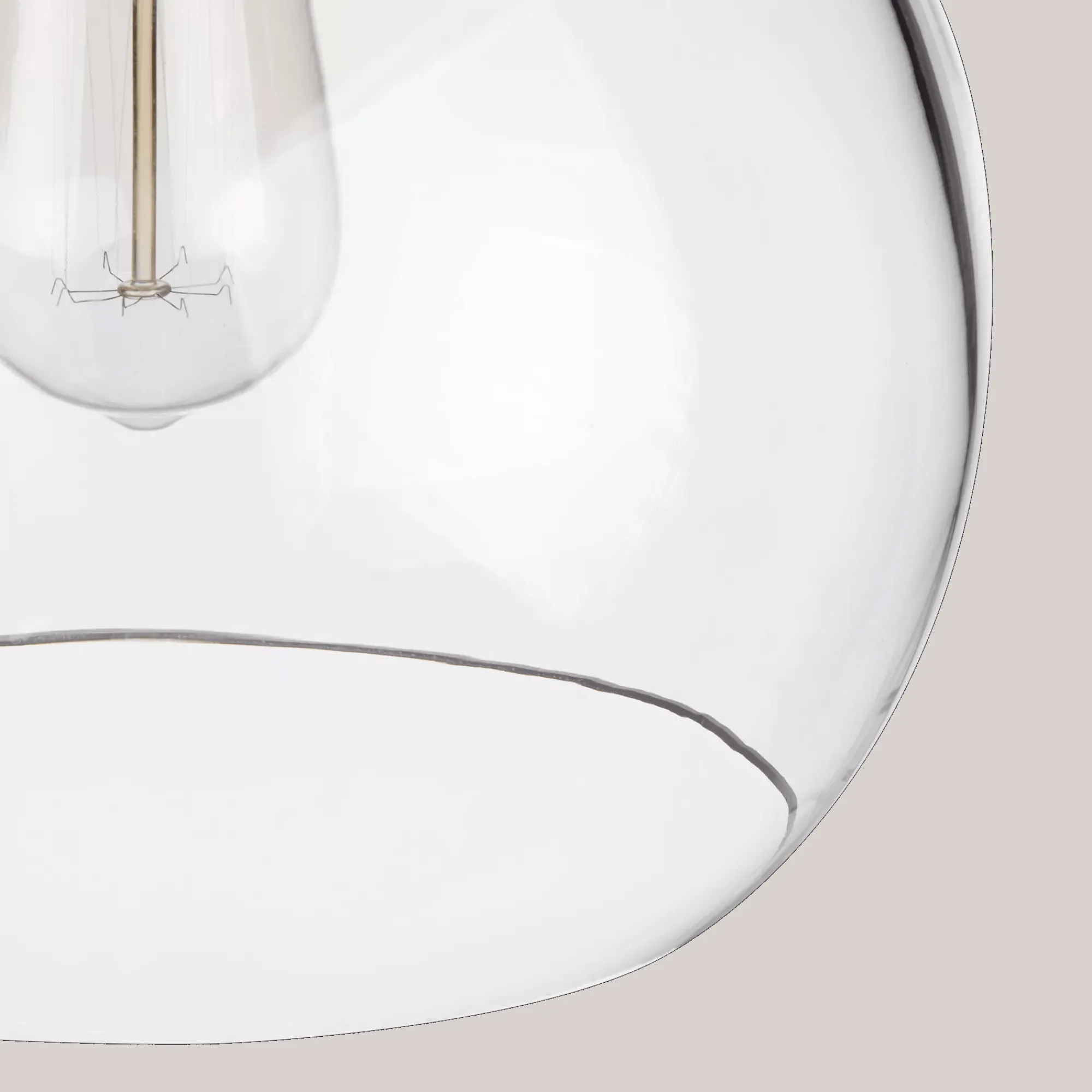 Clearance Bouclair Round Glass and Wood Ceiling Lamp