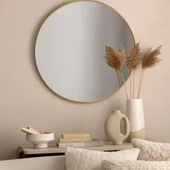Sale Bouclair Round Gold Aluminum Frame Mirror