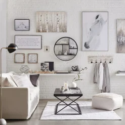 New Bouclair Round Metal Wall Shelf