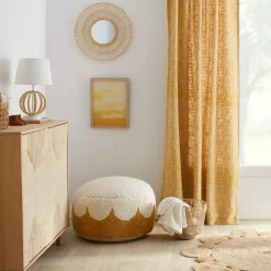 Clearance Bouclair Round Natural Fiber Bead Mirror