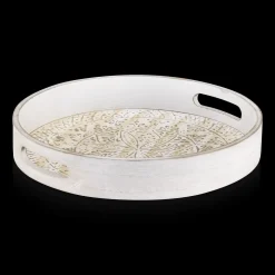 Clearance Bouclair Round Patterned Wood Tray