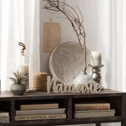 Clearance Bouclair Round Patterned Wood Tray