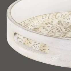 Clearance Bouclair Round Patterned Wood Tray
