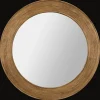 Discount Bouclair Round Pine Wood Mirror