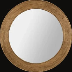 Discount Bouclair Round Pine Wood Mirror
