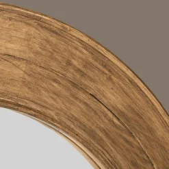 Discount Bouclair Round Pine Wood Mirror