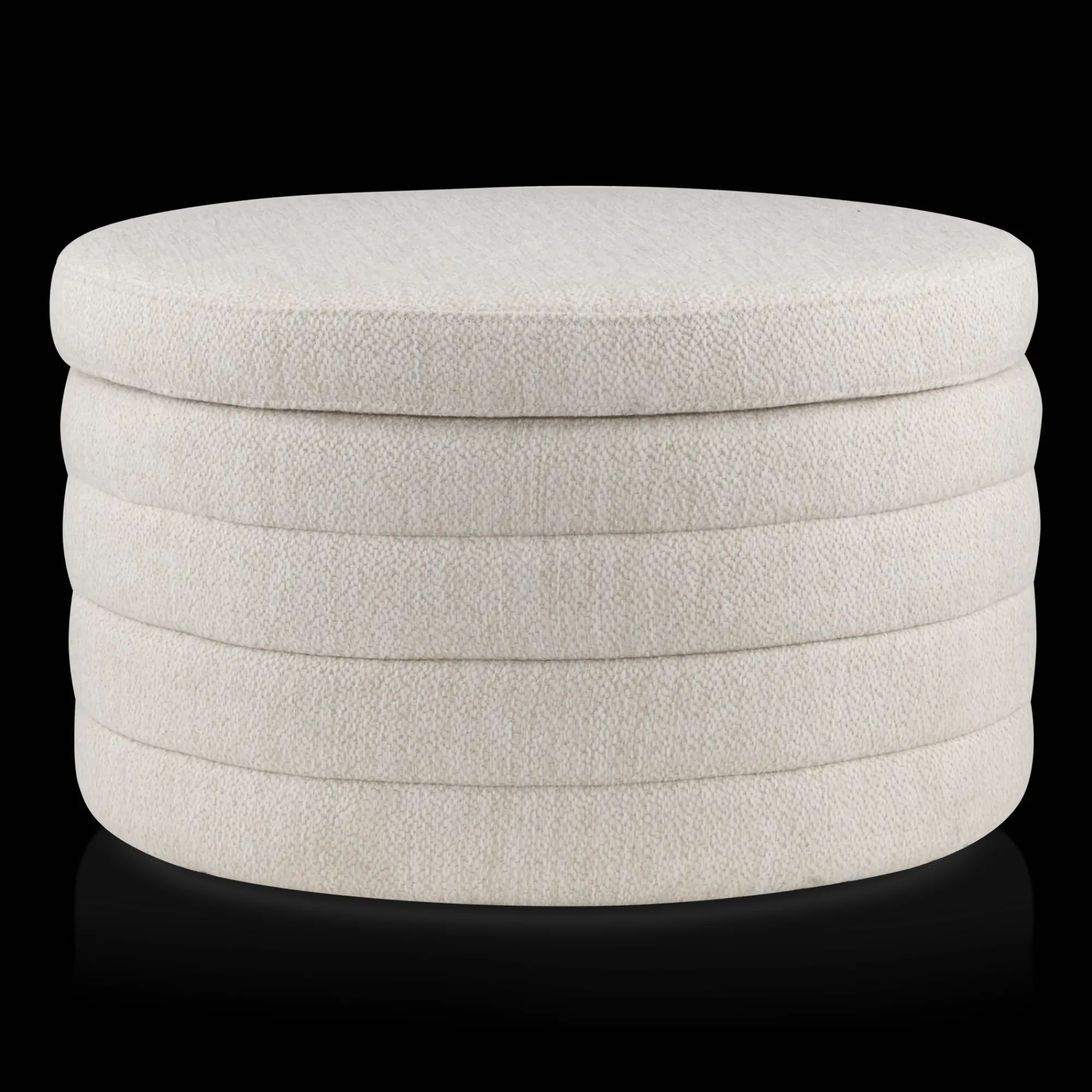 Outlet Bouclair Round Storage Fabric Ottoman
