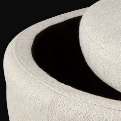 Outlet Bouclair Round Storage Fabric Ottoman