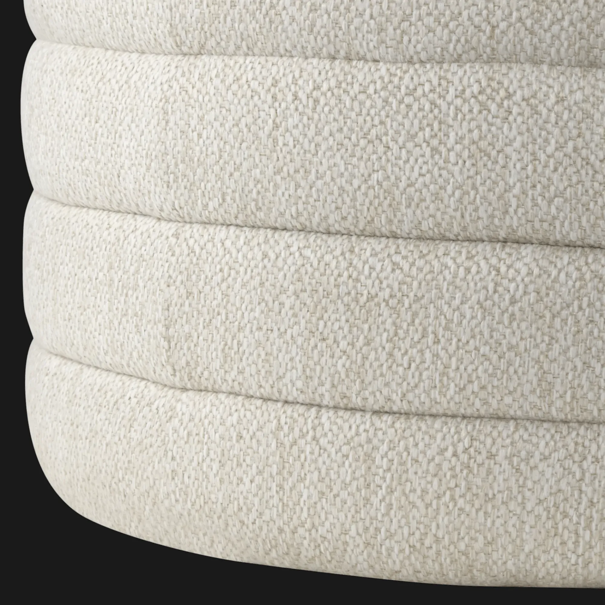 Outlet Bouclair Round Storage Fabric Ottoman