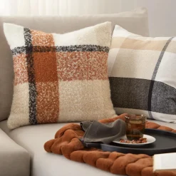 Best Bouclair Rust Cougar Faux Fur Throw