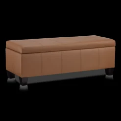Sale Bouclair Rust Faux Leather Storage Bench