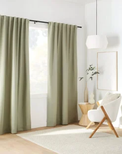 Outlet Bouclair Sage Taha Rod Pocket Back Tab Blackout Curtain