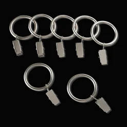 Clearance Bouclair Satin Set of 7 Metal Clip Rings