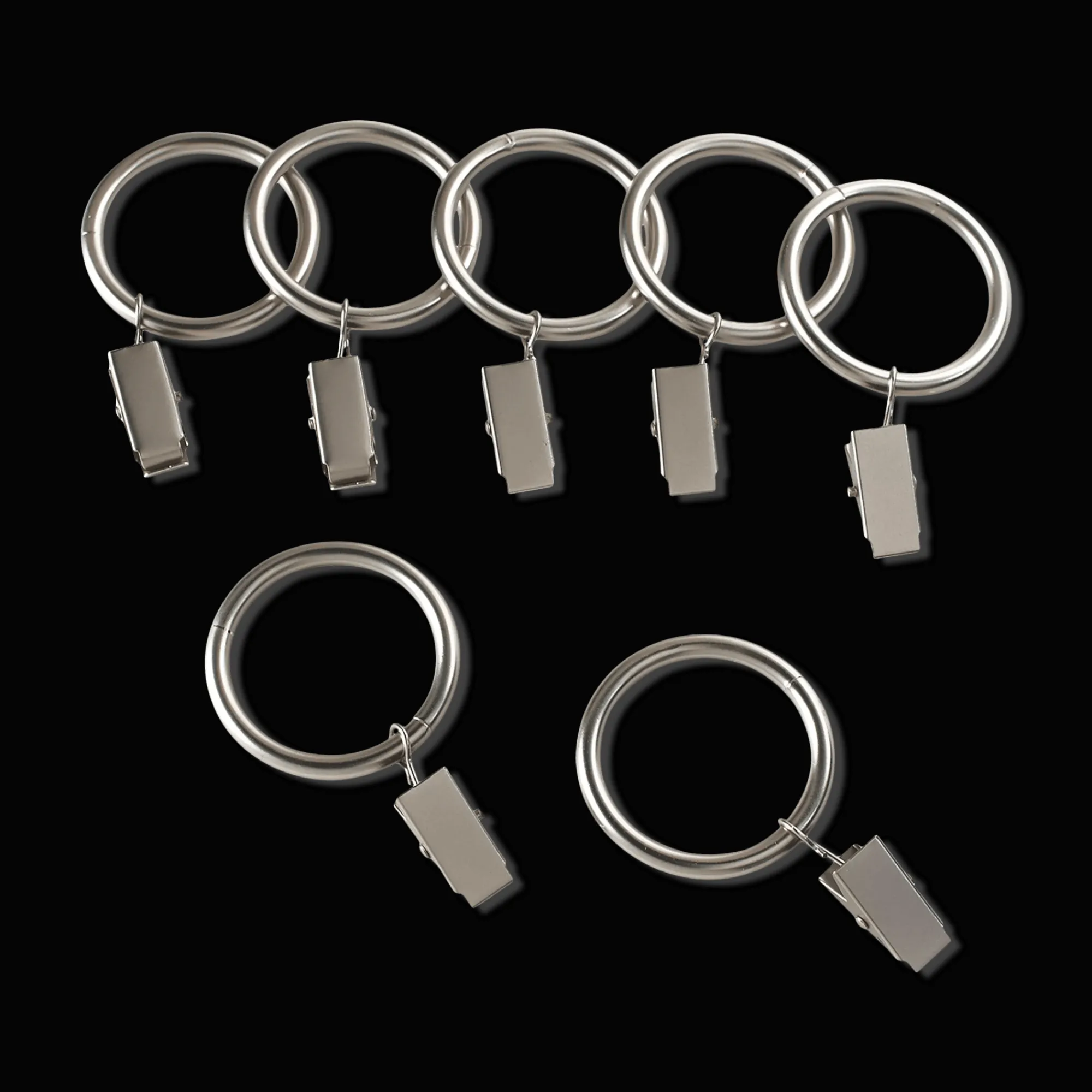 Clearance Bouclair Satin Set of 7 Metal Clip Rings