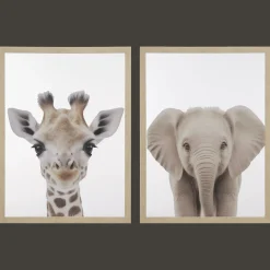 Best Bouclair Set of 2 Animals Framed Canvases