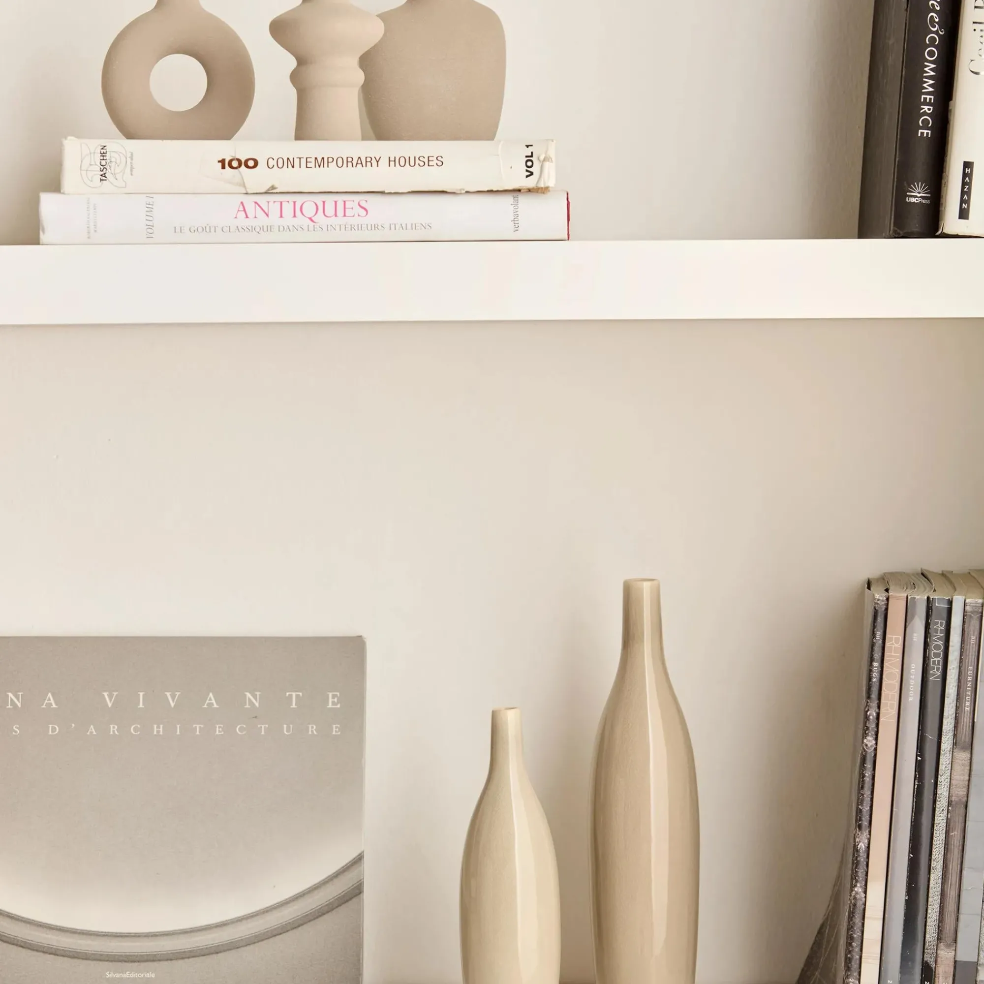 Best Bouclair Set of 3 Beige Ceramic Vases