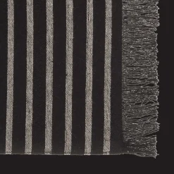 Outlet Bouclair Set of 4 Black & Natural Fringed Fabric Placemats
