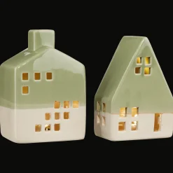 Online Bouclair Set of 2 LED Porcelain Houses