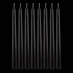 Outlet Bouclair Set of 8 Unscented Tapered Black Candles