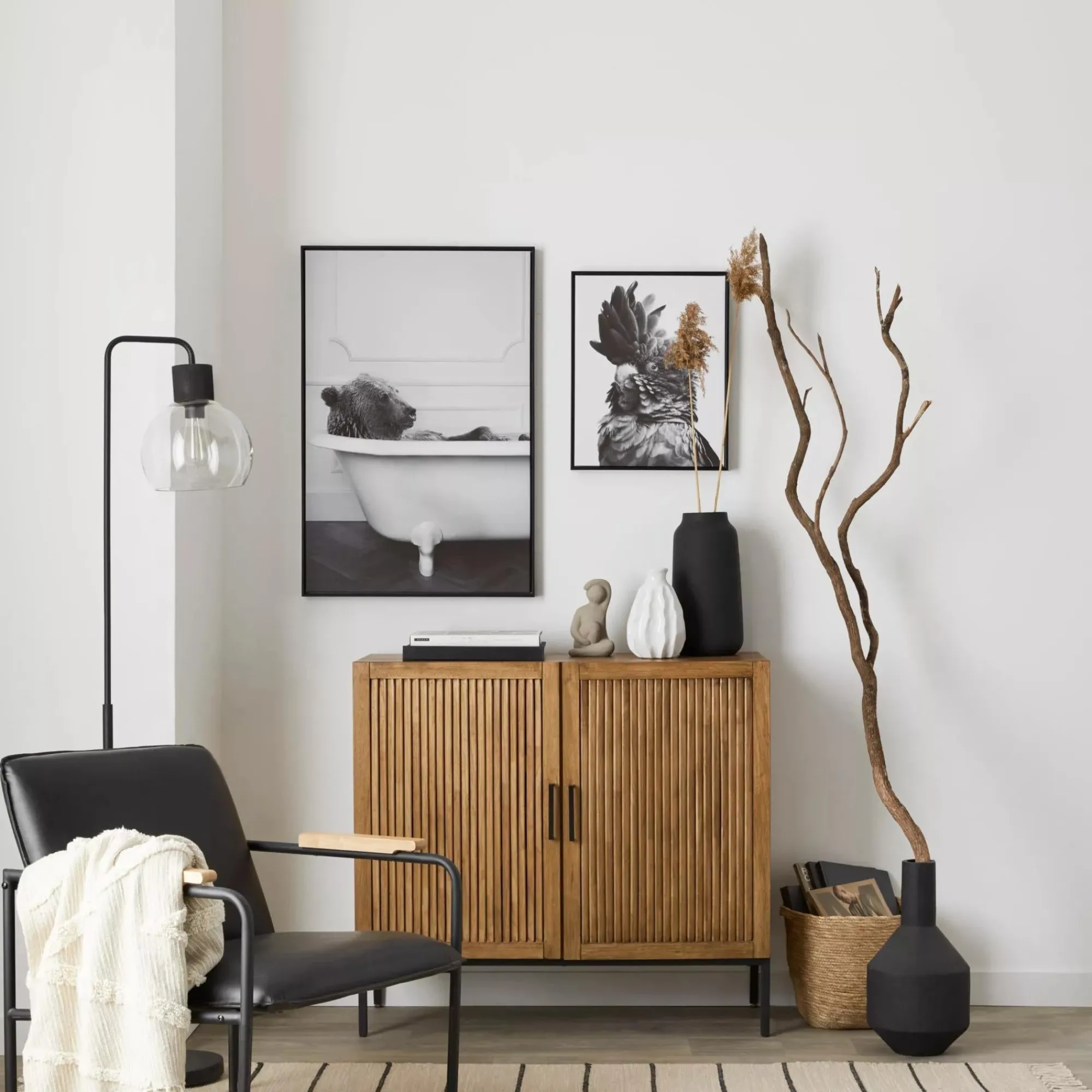 Sale Bouclair Slatted 2-Door Dark Wood Buffet