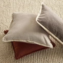 New Bouclair Taupe Beatrice Decorative Lumbar Pillow