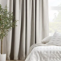 New Bouclair Taupe Chita Back Tab Blackout Curtain