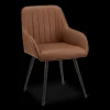 New Bouclair Textured Faux Leather and Metal Dining Chair