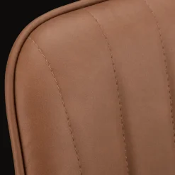 New Bouclair Textured Faux Leather and Metal Dining Chair