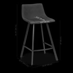 Discount Bouclair Textured Faux Leather and Metal Bar Stool