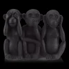 New Bouclair Three Wise Monkeys Resin Statuettes