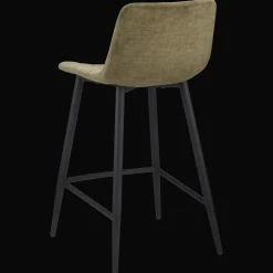 Clearance Bouclair Velvet Fabric and Metal Bar Stool