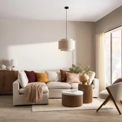 Bouclair Walnut Side Table with Hidden Storage