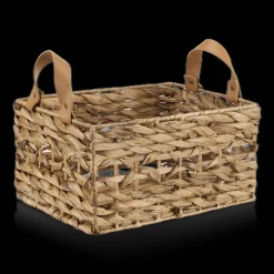 Sale Bouclair Water Hyacinth Crate with Faux Leather Handles