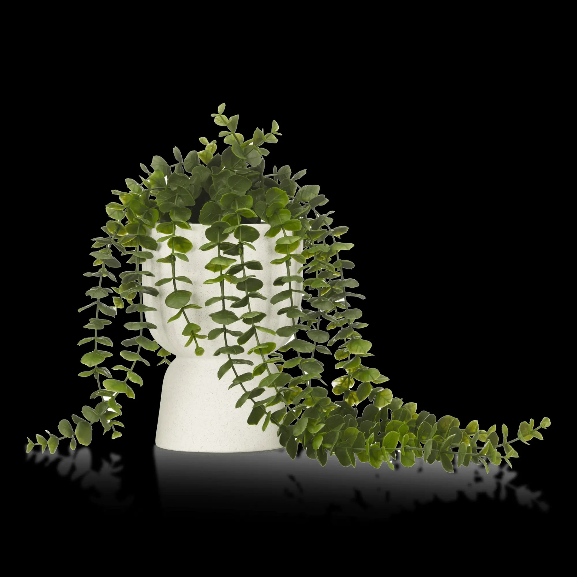 Clearance Bouclair Waterfall Eucalyptus in White Hourglass Pot