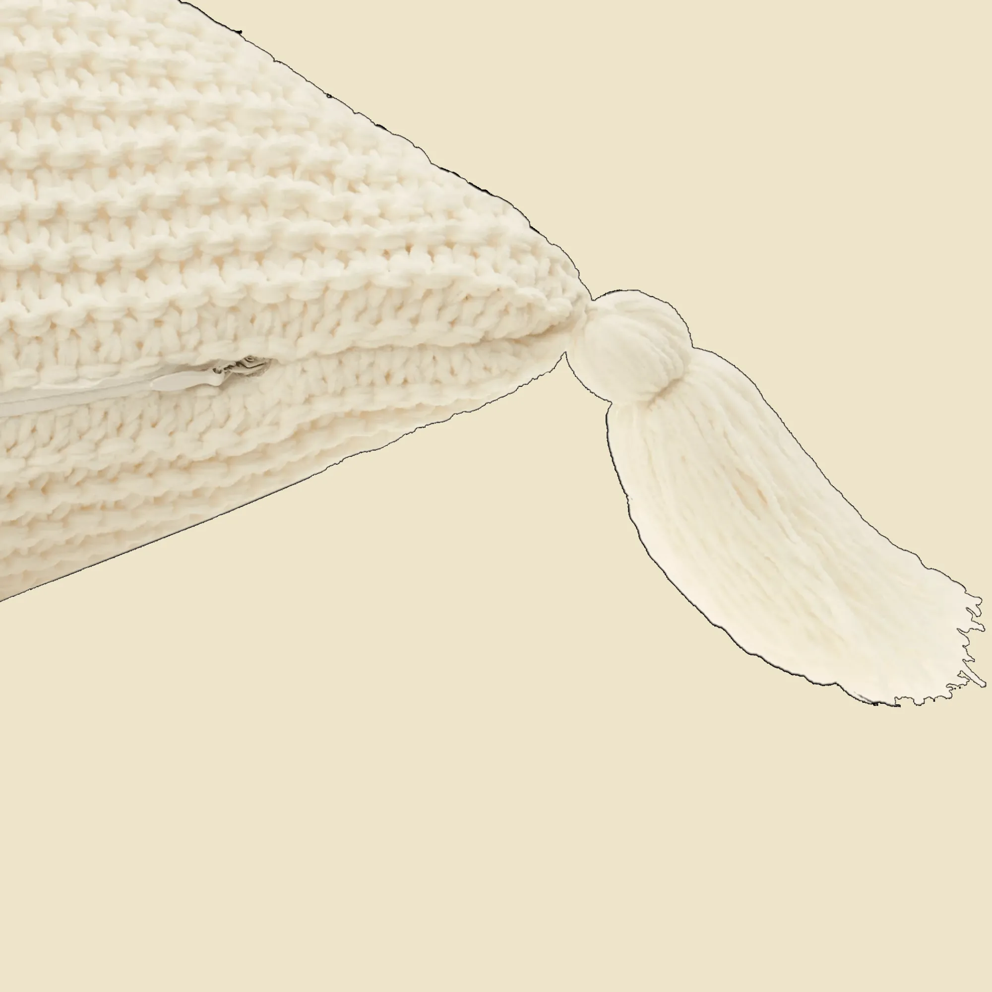 Best Bouclair White Erna Decorative Pillow with Tassels