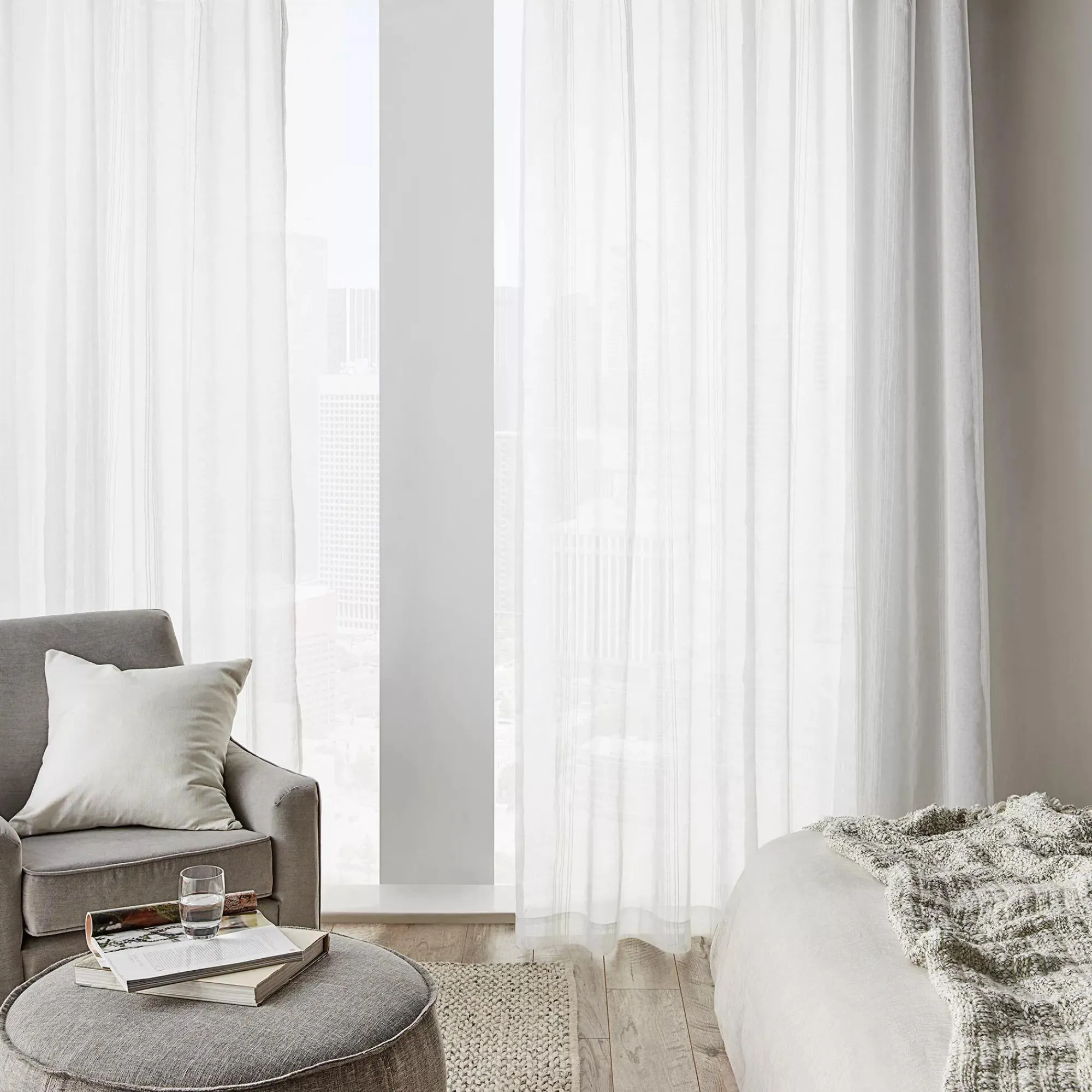 Best Bouclair White Gusta Embroidered Curtain