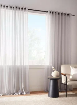 Bouclair White Kacha Sheer Curtain