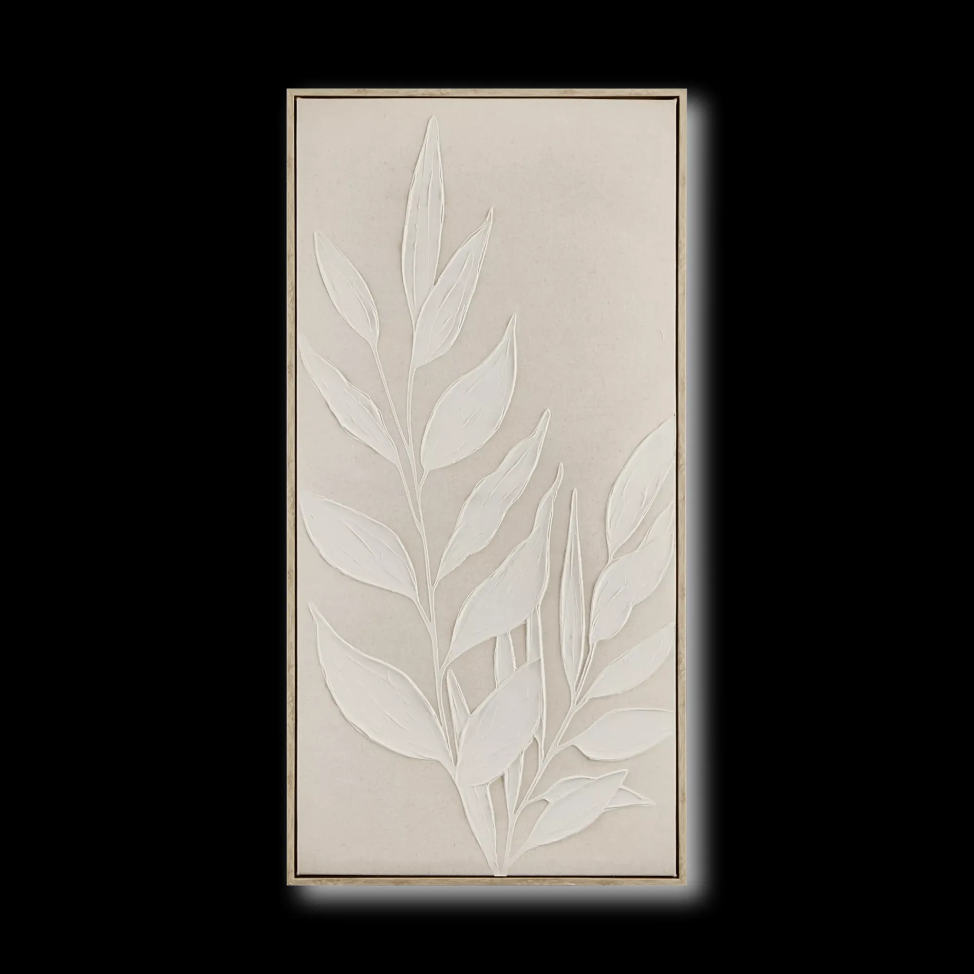 Clearance Bouclair White Leaves Framed Art