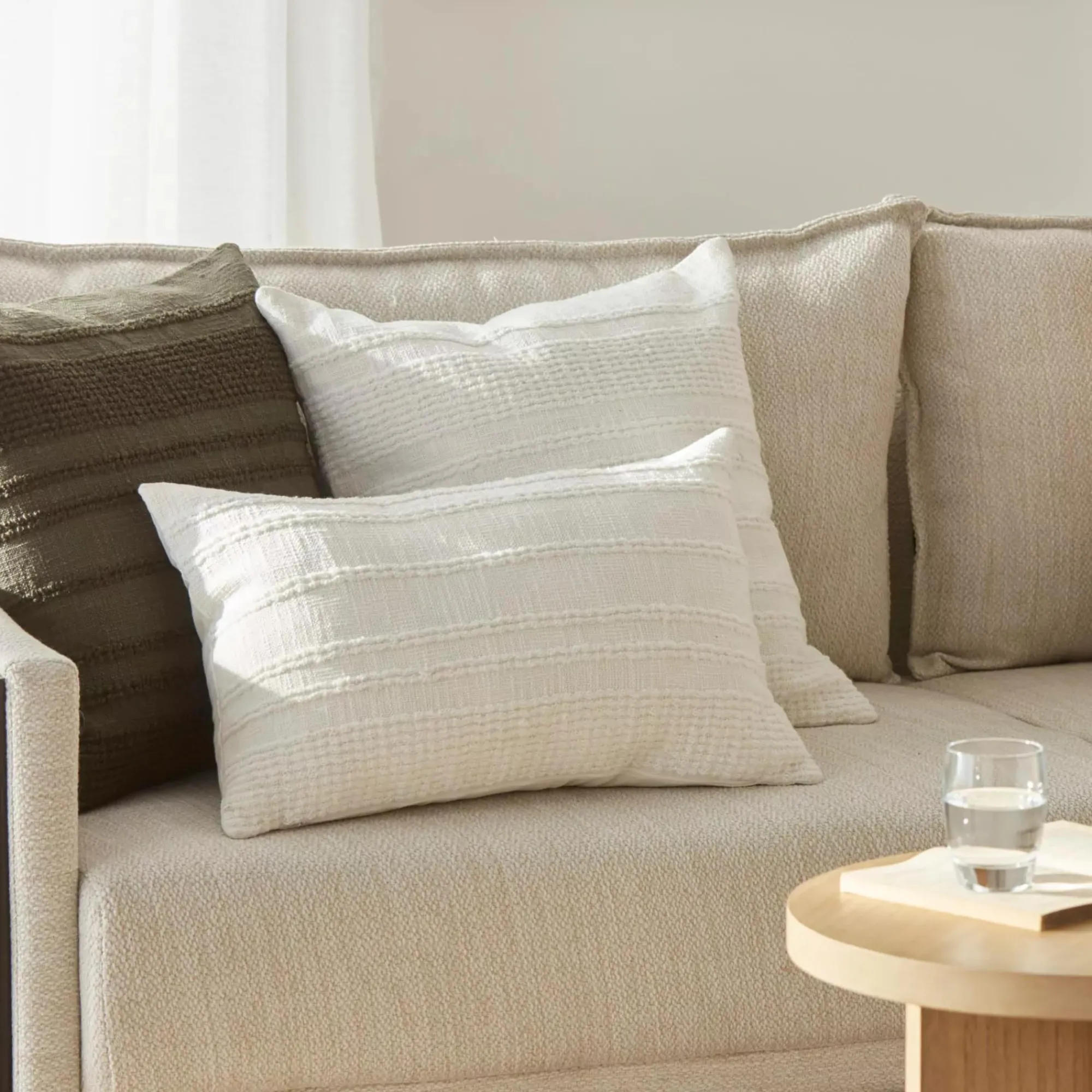 Discount Bouclair White Lindy Decorative Pillow