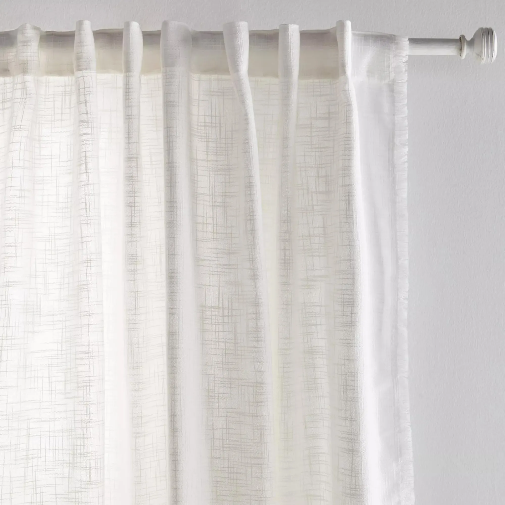 Best Bouclair White Nuk Back-Tab/Rod-Pocket Curtain
