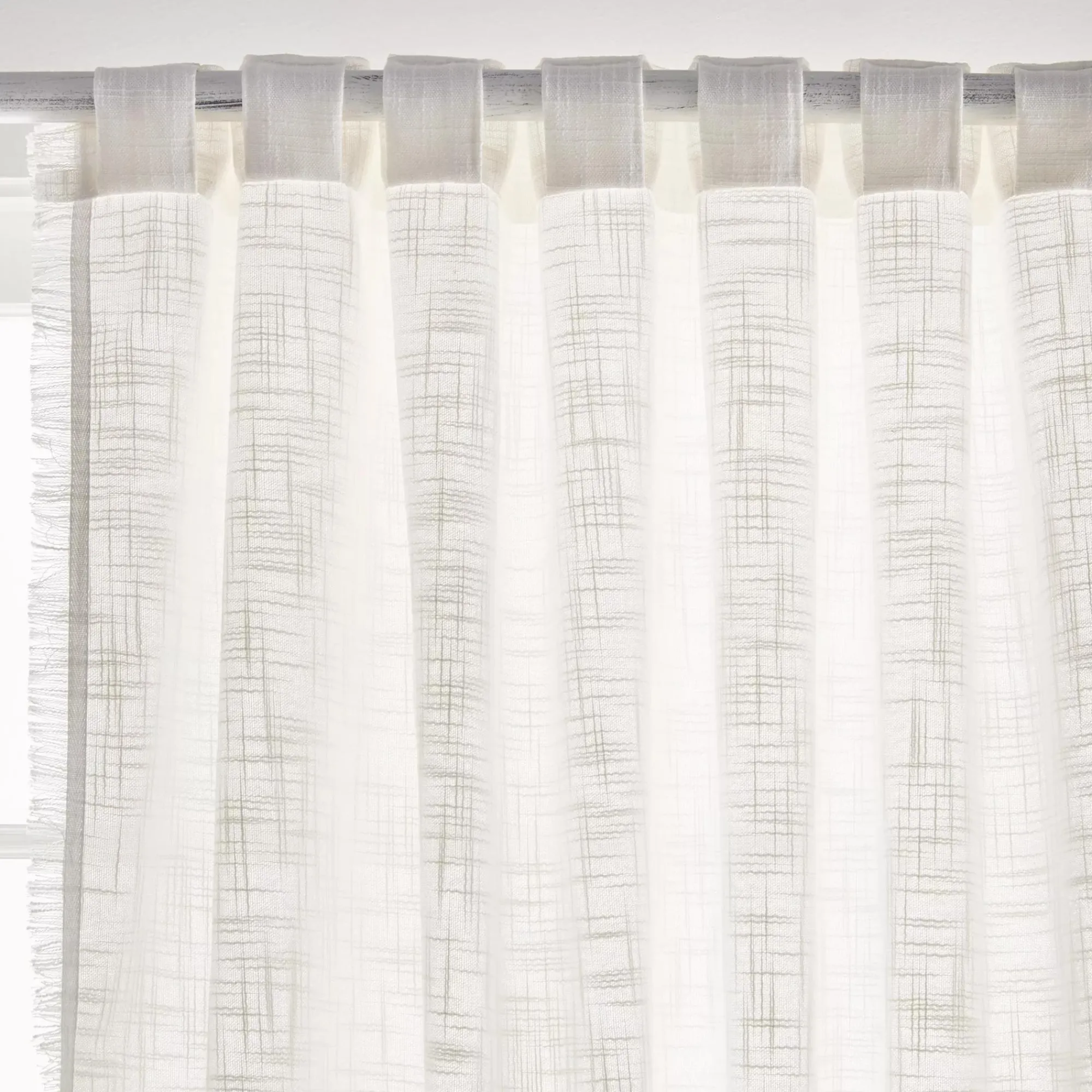 Best Bouclair White Nuk Back-Tab/Rod-Pocket Curtain