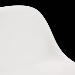 New Bouclair White Plastic and Wood Metal Veneer Counter Stool