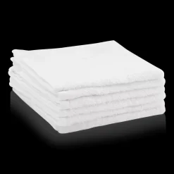 Online Bouclair White Set of 6 Large Washcloths